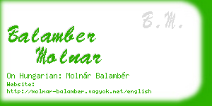balamber molnar business card